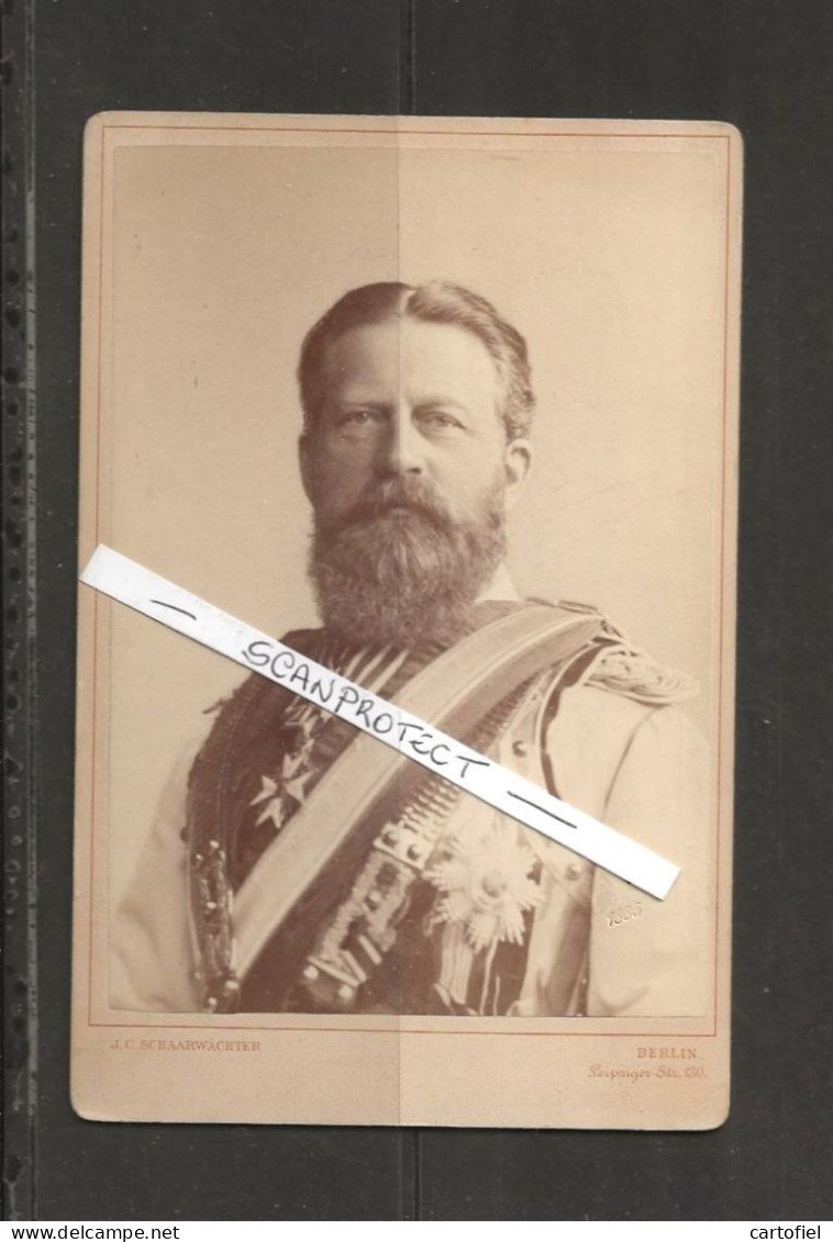 KAISER-FREDERIC III-Friedrich Wilhelm Nikolaus Karl Von Preußen-ORIGINAL-KABINET-PHOTO-1885-J.C.SCHAARWACHTER-BERLIN-RAR - Famous People