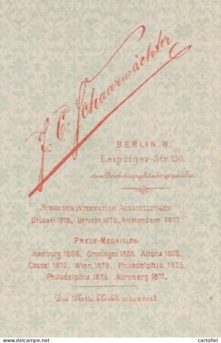 KAISER-FREDERIC III-Friedrich Wilhelm Nikolaus Karl Von Preußen-ORIGINAL-KABINET-PHOTO-1885-J.C.SCHAARWACHTER-BERLIN-RAR - Berühmtheiten