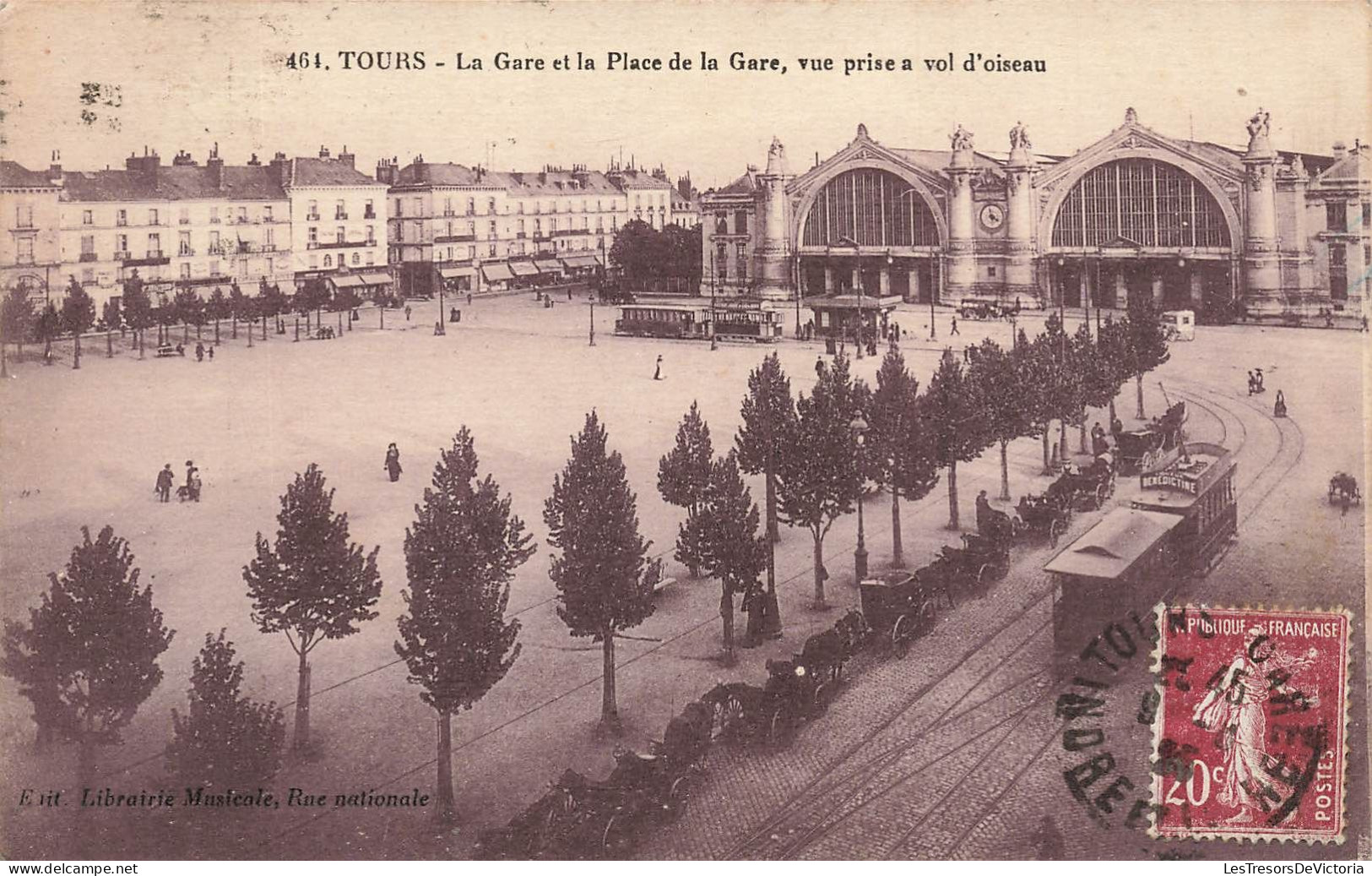 FRANCE - Tours - La Gare Et La Place De La Gare, Vue Prise à Vol D'oiseau - Carte Postale Ancienne - Tours