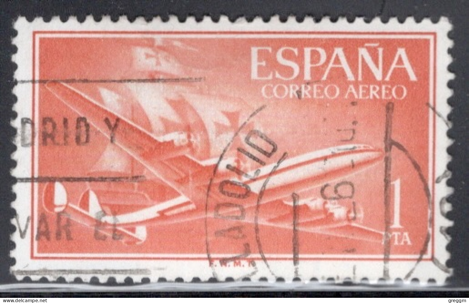 Spain 1955 Single Stamp Issued As An Airmail Definitive In Fine Used. - Gebraucht