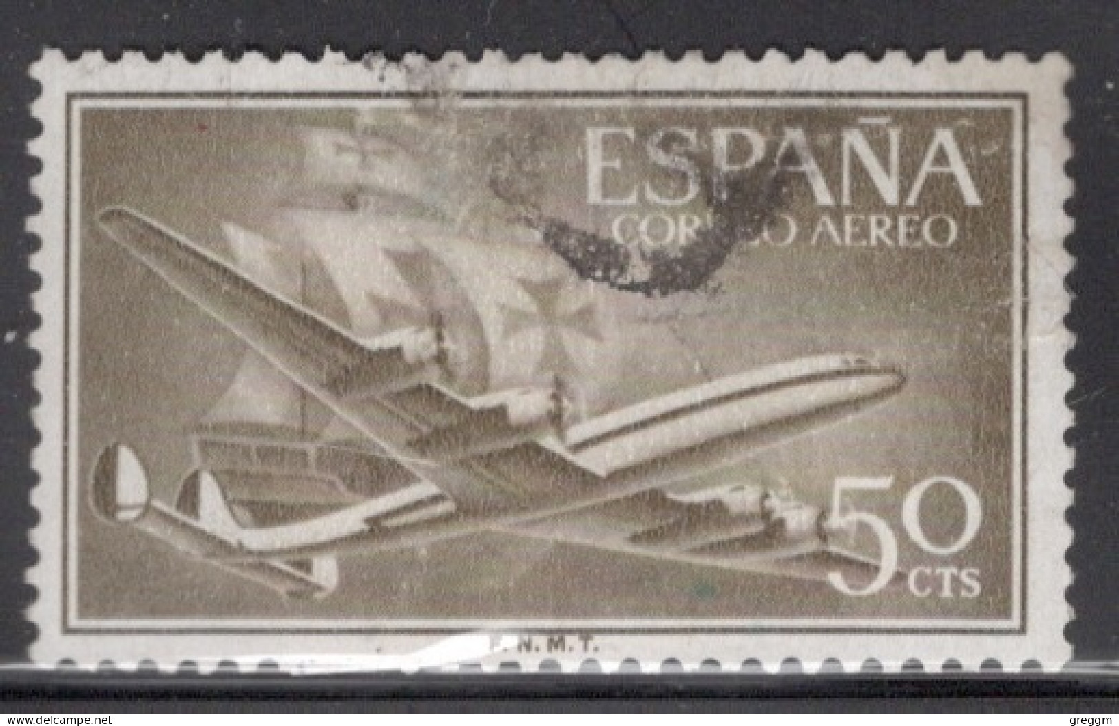 Spain 1955 Single Stamp Issued As An Airmail Definitive In Fine Used. - Oblitérés