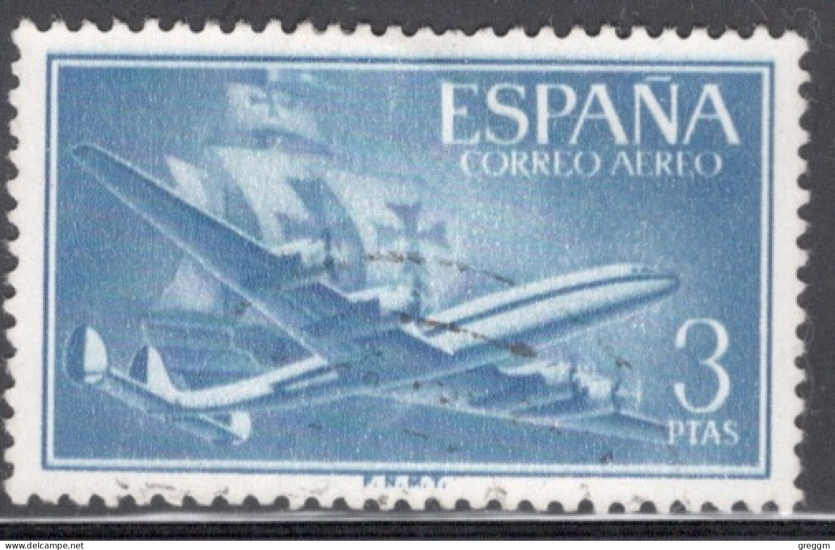 Spain 1955 Single Stamp Issued As An Airmail Definitive In Fine Used. - Gebraucht