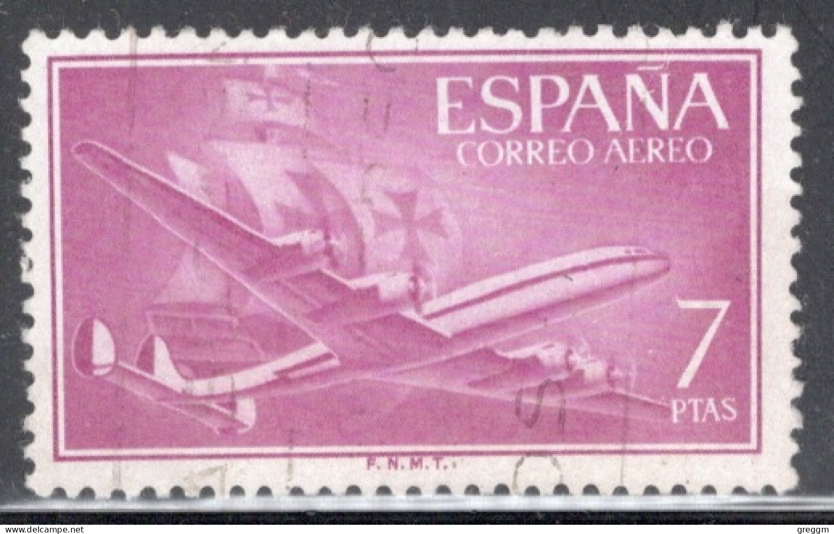 Spain 1955 Single Stamp Issued As An Airmail Definitive In Fine Used. - Gebruikt