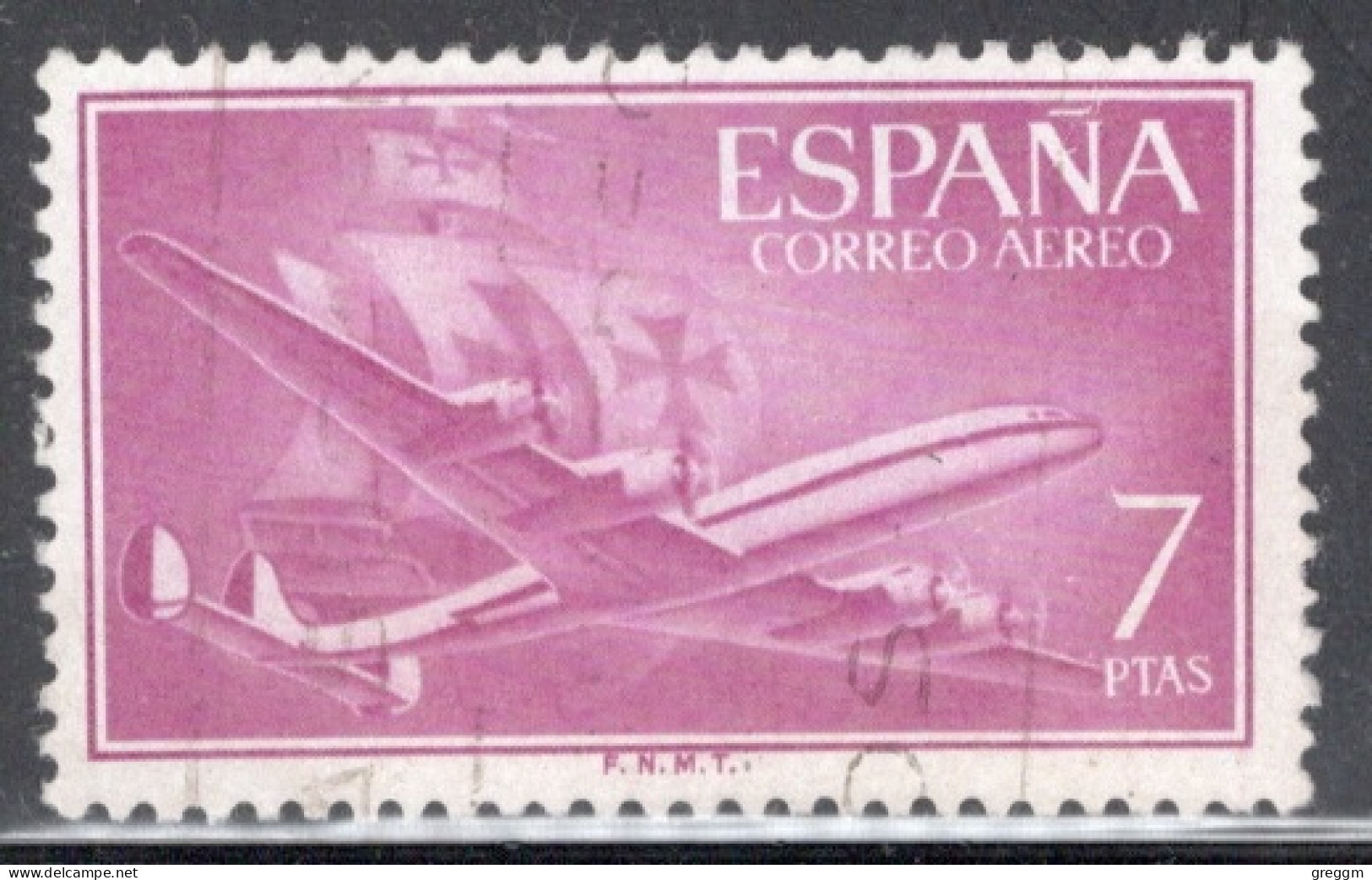 Spain 1955 Single Stamp Issued As An Airmail Definitive In Fine Used. - Usados