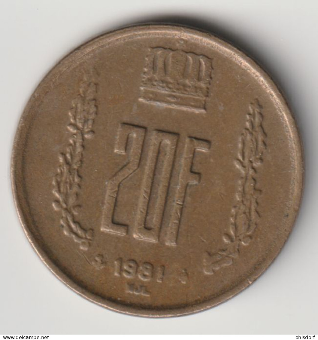 LUXEMBOURG 1981: 20 Francs, KM 58 - Luxemburg
