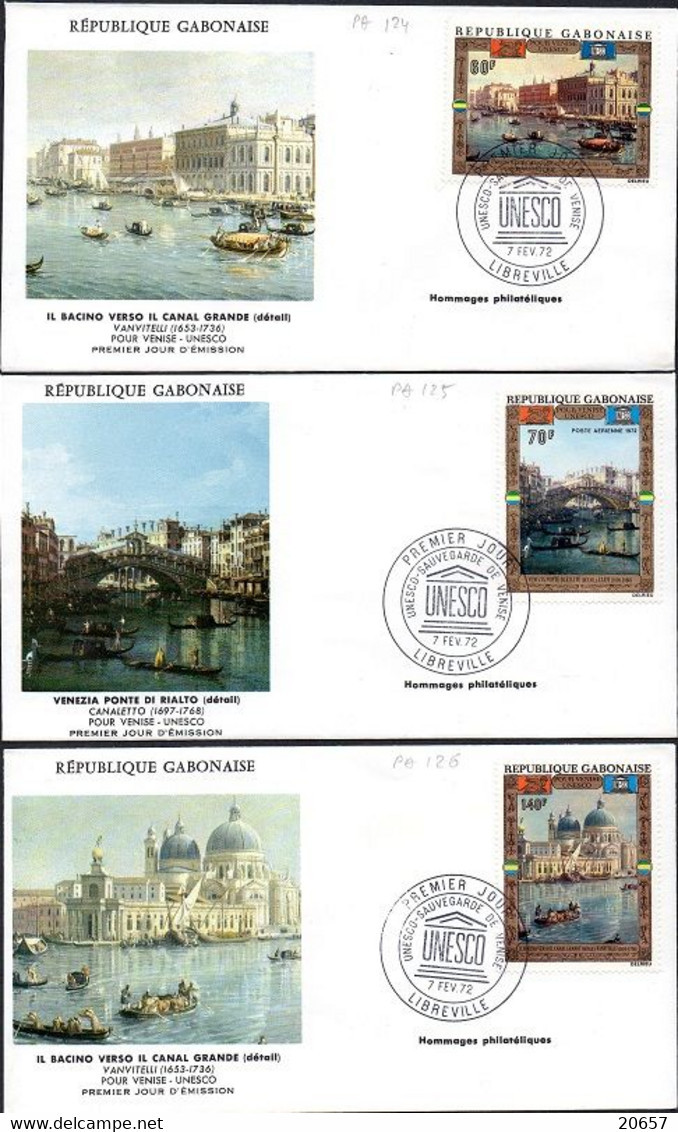 GABON A 124/26 Fdc Venise , Pont Du Rialto , UNESCO - UNESCO