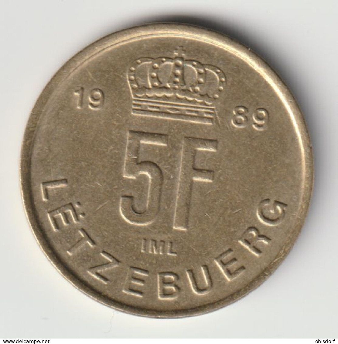 LUXEMBOURG 1989: 5 Francs, KM 65 - Luxembourg
