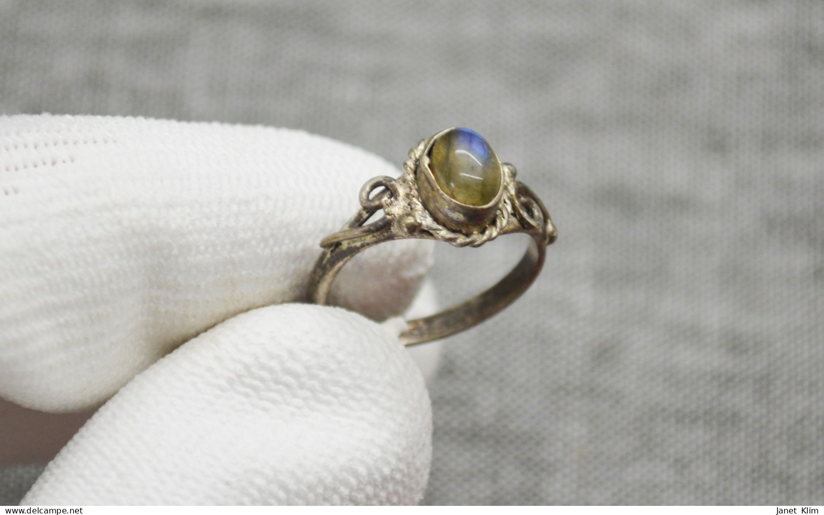 Vintage Cupronickel Ring With Stones - Rings