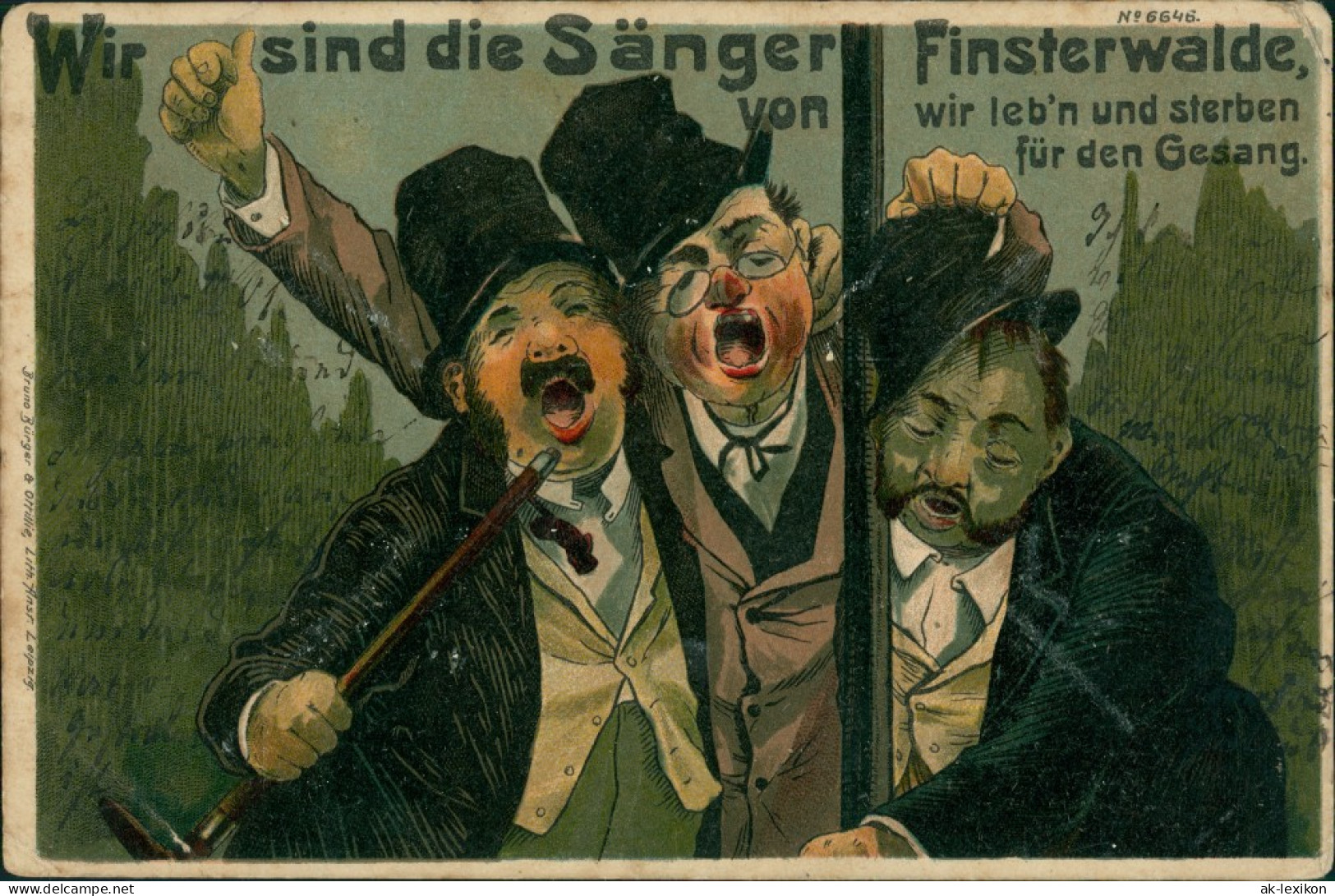 Ansichtskarte Litho AK Finsterwalde Grabin Künstlerlitho: Sänger 1901  - Finsterwalde