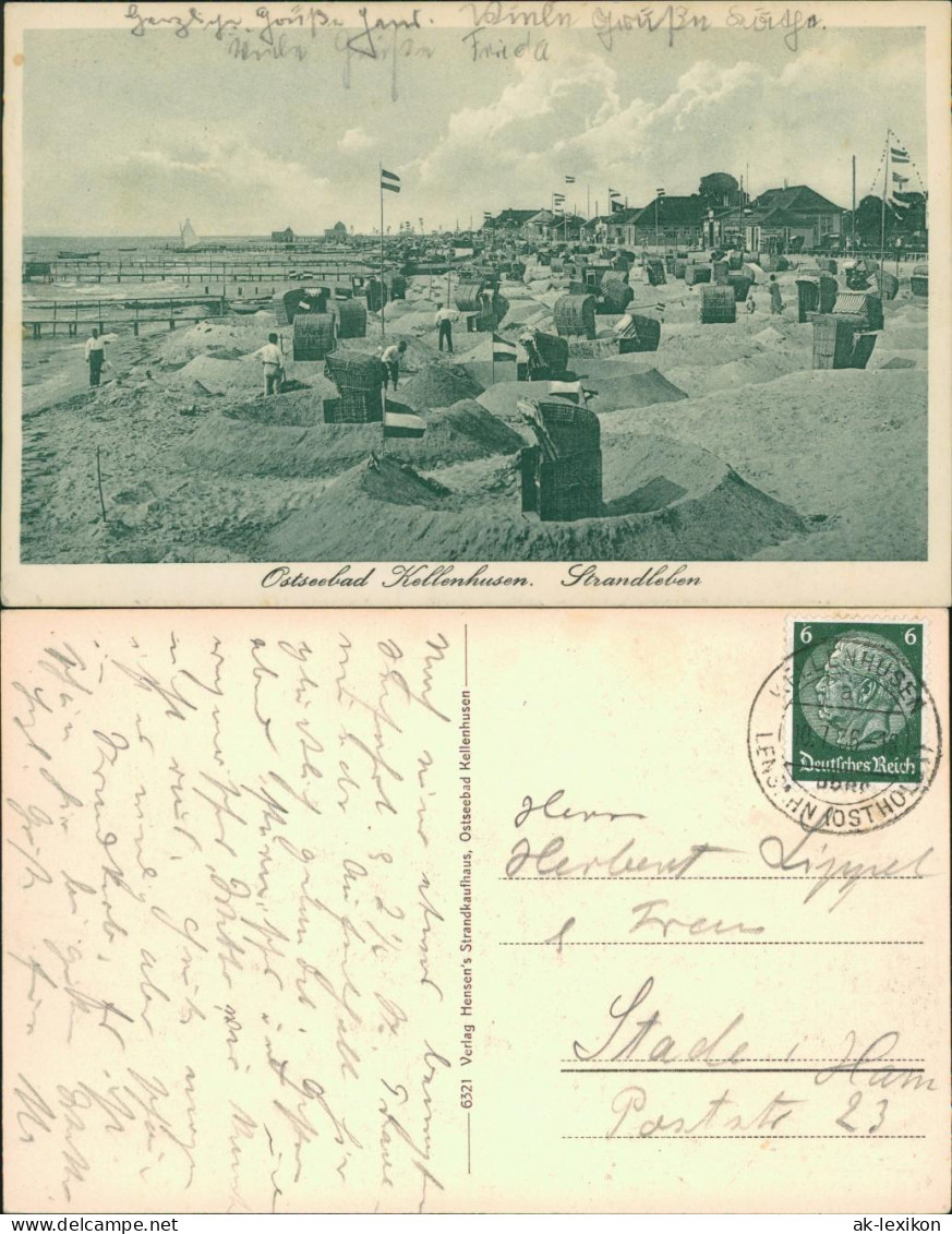 Ansichtskarte Kellenhusen (Ostsee) Strandleben - Promenade 1936  - Kellenhusen