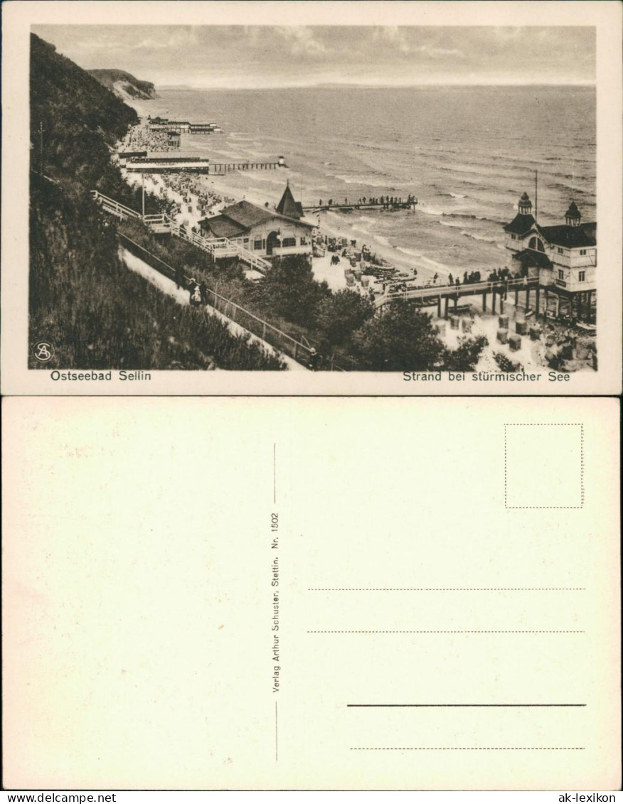 Sellin Strand, Seebrücke - Restauration Bei Stürmischer See 1922  - Sellin