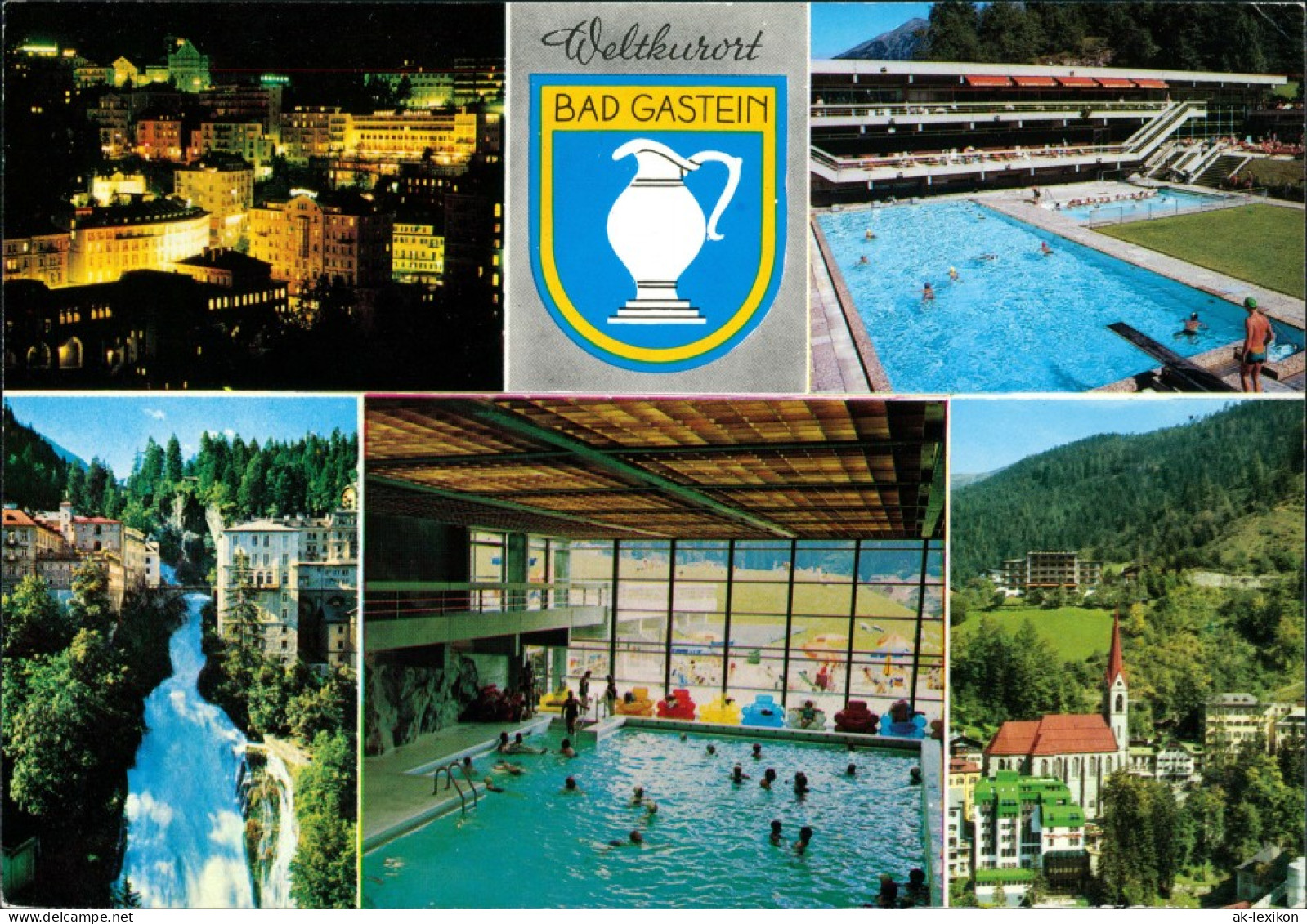 Ansichtskarte Bad Gastein MB: Stadt, Nacht, Schwimmbad 1994 - Bad Gastein