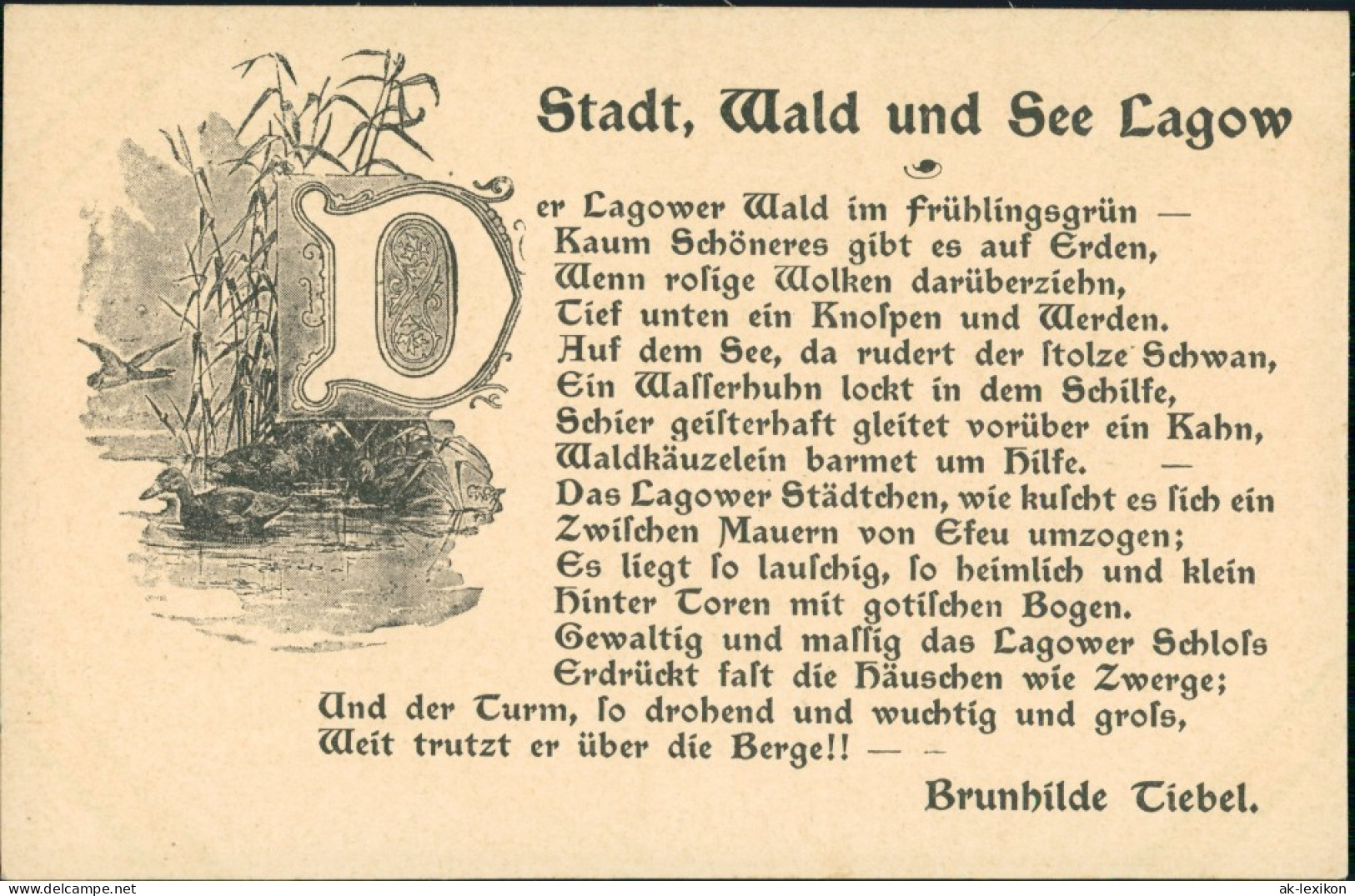 Postcard Lagow &#321;agów Liedkarte - Künstlerkarte 1928 - Neumark