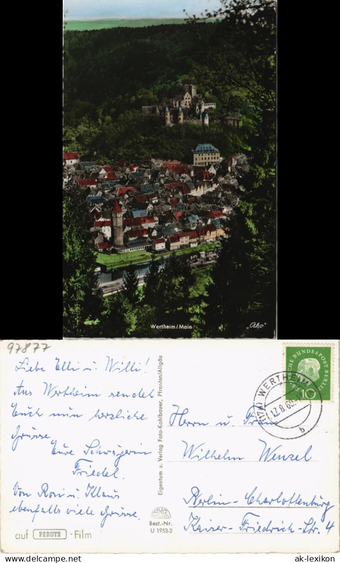 Ansichtskarte Wertheim Blick Auf Die Stadt 1960 - Wertheim