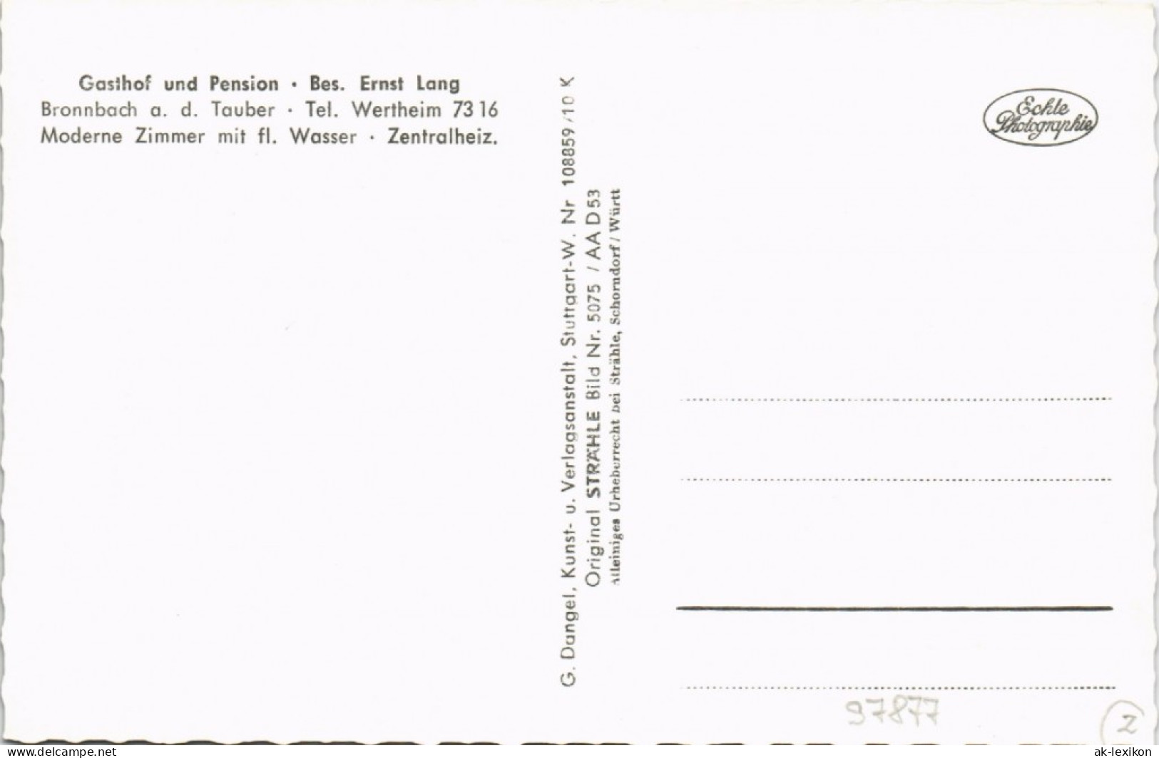 Ansichtskarte Bronnbach-Wertheim Luftbild 1963 - Wertheim