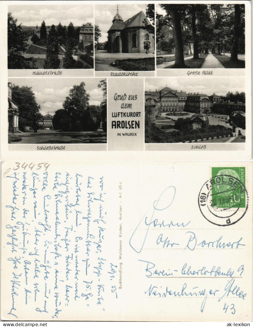 Ansichtskarte Bad Arolsen MB: Straßen, Schloß 1959 - Bad Arolsen