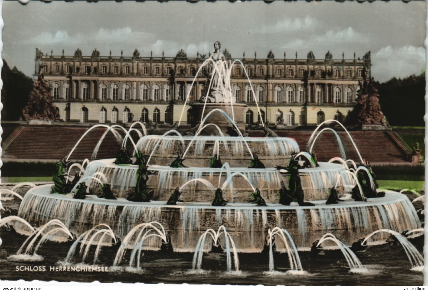 Chiemsee Herrenchiemsee Herreninsel Mit Schloss, Wasserkunst Wasserspiele 1960 - Chiemgauer Alpen