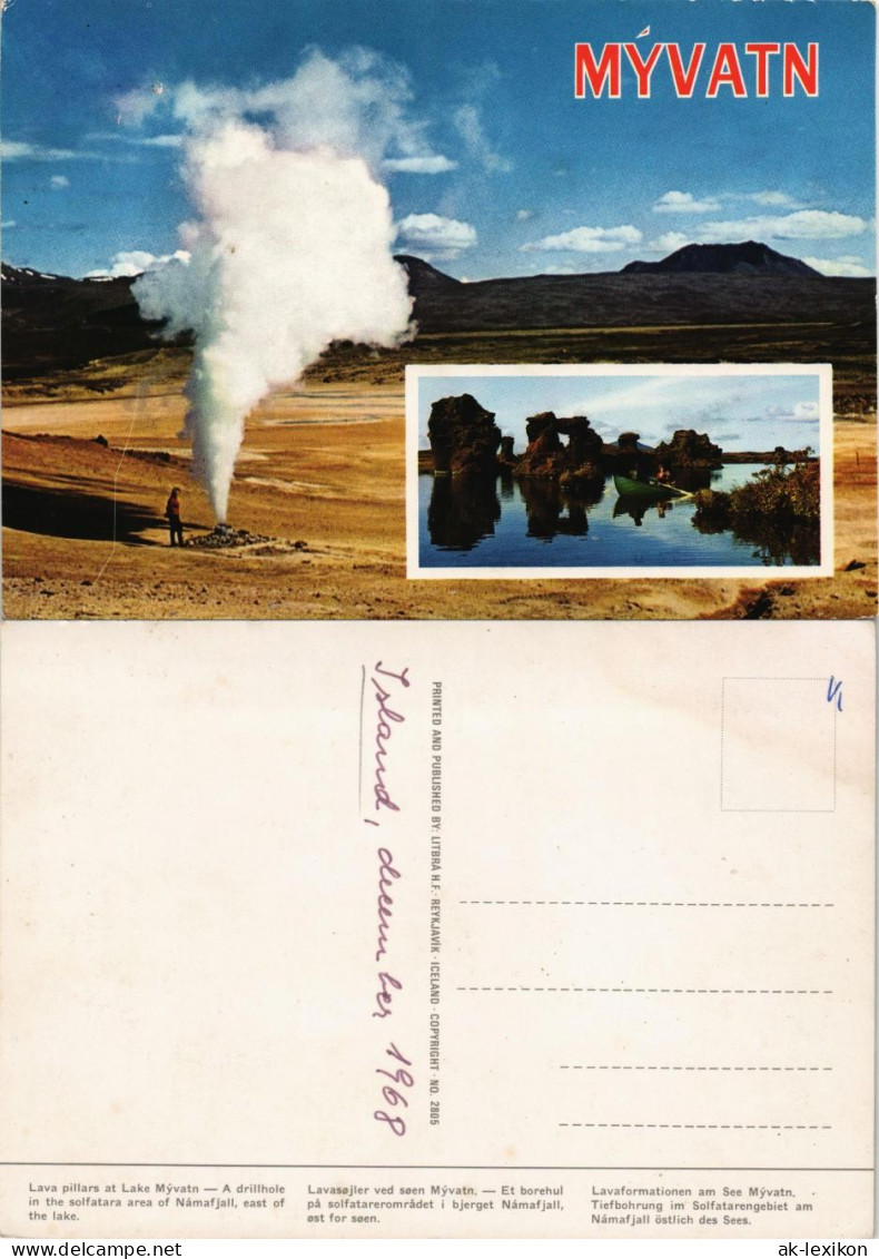 Island  Iceland Lava Pillars At Lake Mývatn Lava Geysir Iceland 1968 - Islande