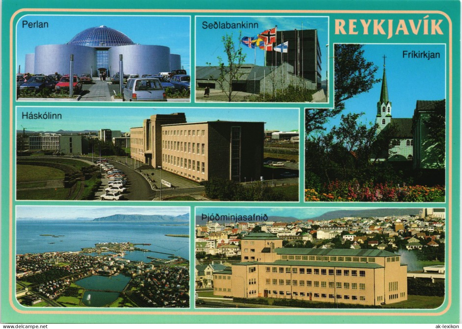 Reykjavík  Central Bank, Perlan Restaurant Uvm. Iceland Postcard 2000 - Island