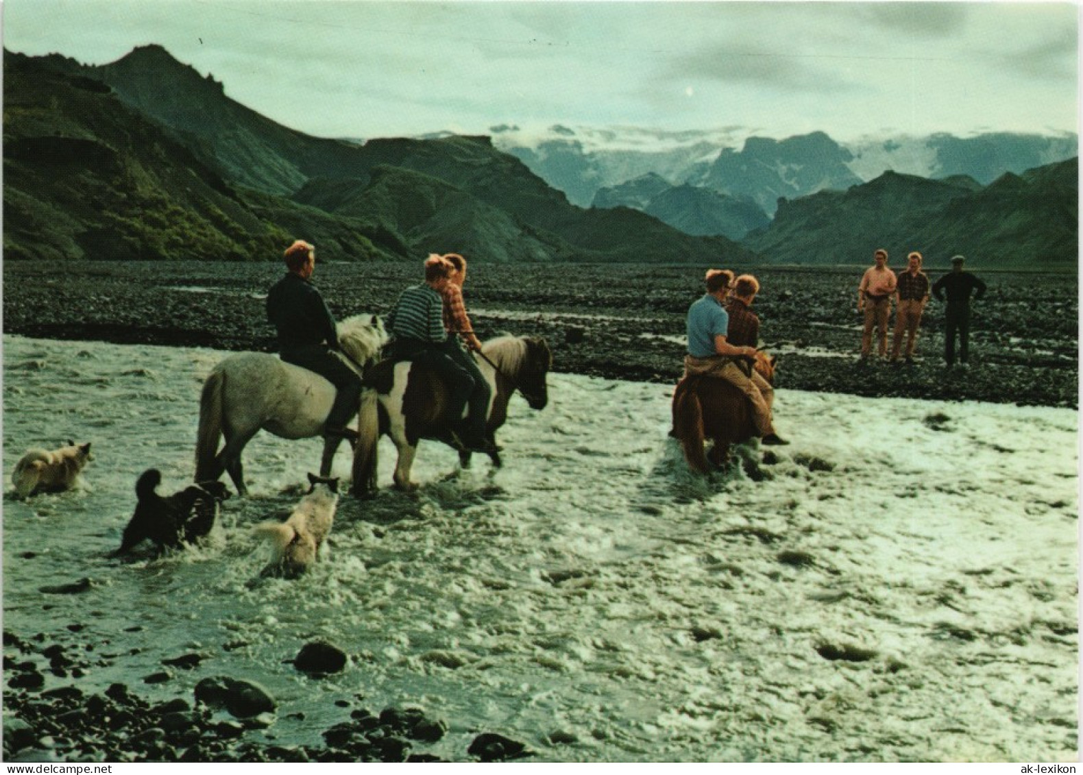 Island Iceland ÞÓRSMÖRK Krossá THORSMÖRK River , Pferde & Reiter Im Fluss 1975 - Islanda