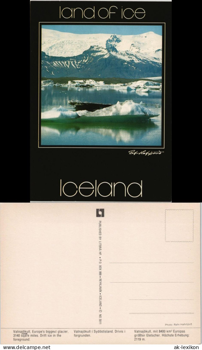 Postcard Vatnajökull Gletscher Glacier Iceland Islande 1975 - Iceland