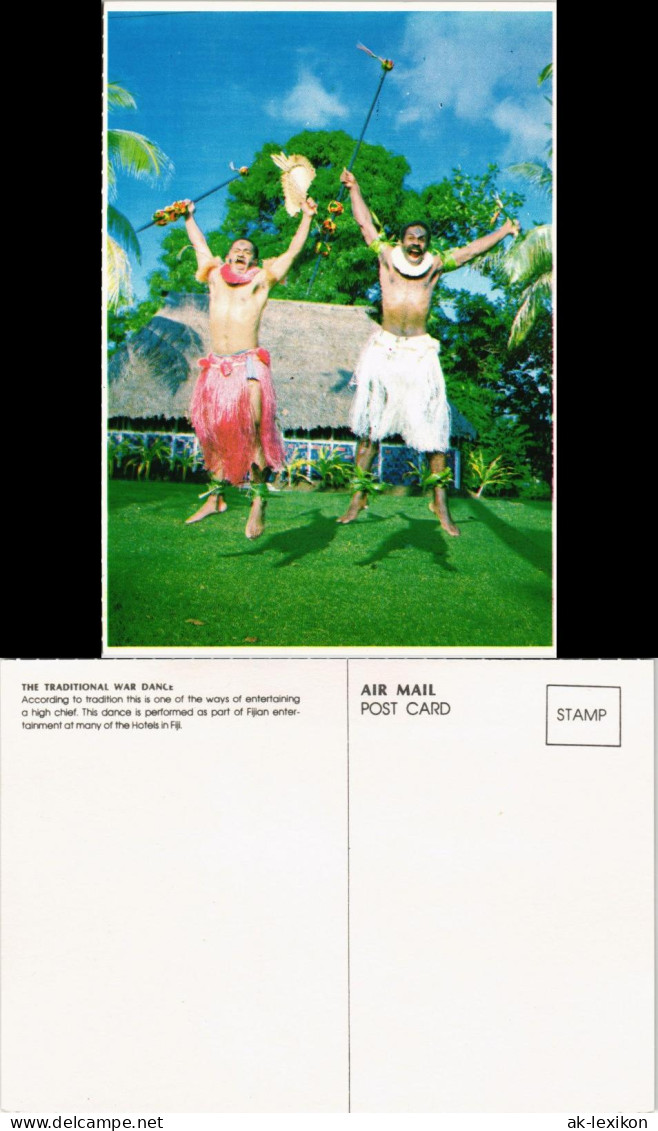 Fiji (Fidschi-Inseln) NATIVES TRADITIONAL WAR DANCE Einheimischer   1980 - Figi