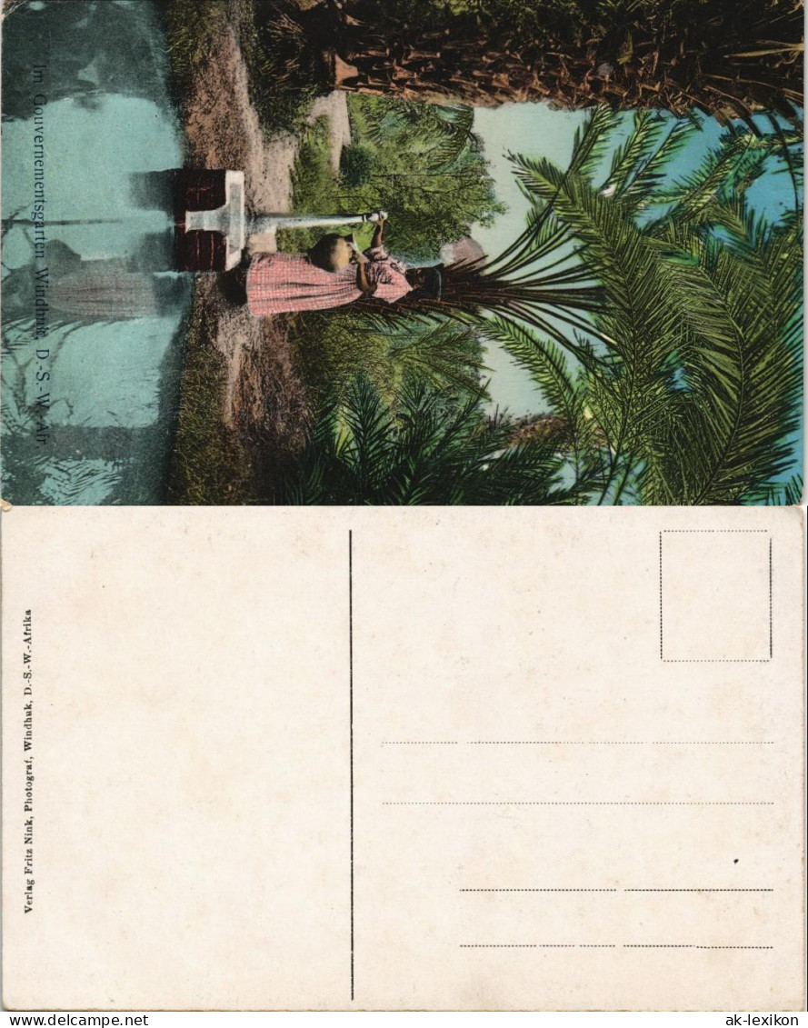 Postcard Windhuk Windhoek Frau Im Gouvernementsgarten DSWA Kolonie 1912 - Namibië