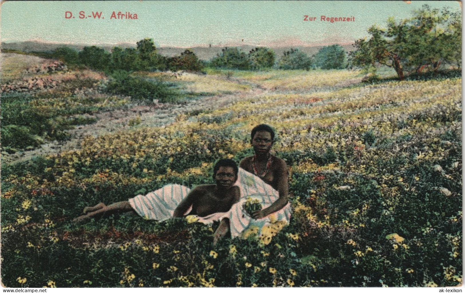 Postcard .Namibia Zur Regenzeit Frauen Nackt Nude DSWA Kolonie 1908 - Namibie