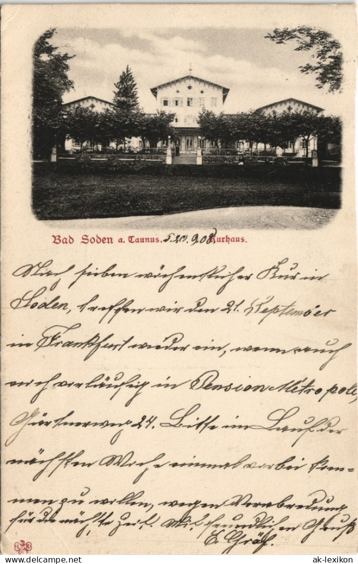 Ansichtskarte Bad Soden (Taunus) Kurhaus 1908 - Bad Soden
