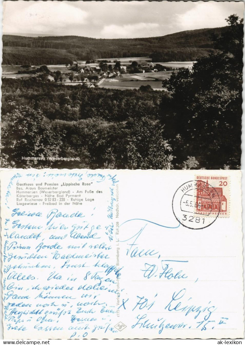 Hummersen (Weserbergland)-Lügde (Westfalen) Blick Auf Die Stadt 1965 - Luedge