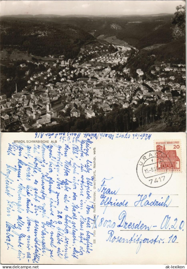 Ansichtskarte Bad Urach Blick Auf Die Stadt 1961 - Bad Urach