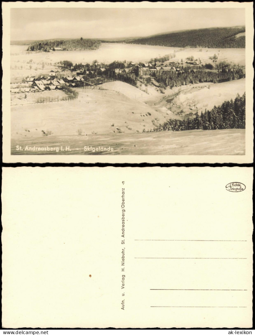 Ansichtskarte Sankt Andreasberg-Braunlage Skigelände 1934 - St. Andreasberg