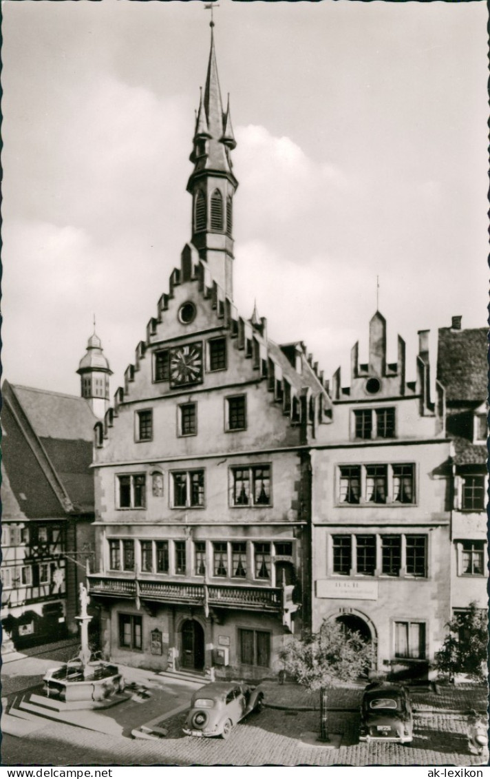 Ansichtskarte Weinheim (Bergstraße) Alte Autos Vor Dem Rathaus 1955 - Weinheim