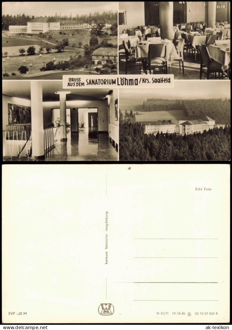 Löhma-Leutenberg Sanatorium Löhma DDR Mehrbildkarte Innen U. Außenansichten 1971 - Leutenberg