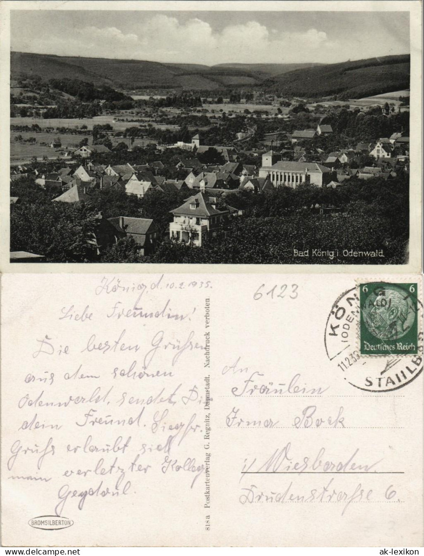 Ansichtskarte Bad König Panorama-Ansicht 1935 - Bad Koenig