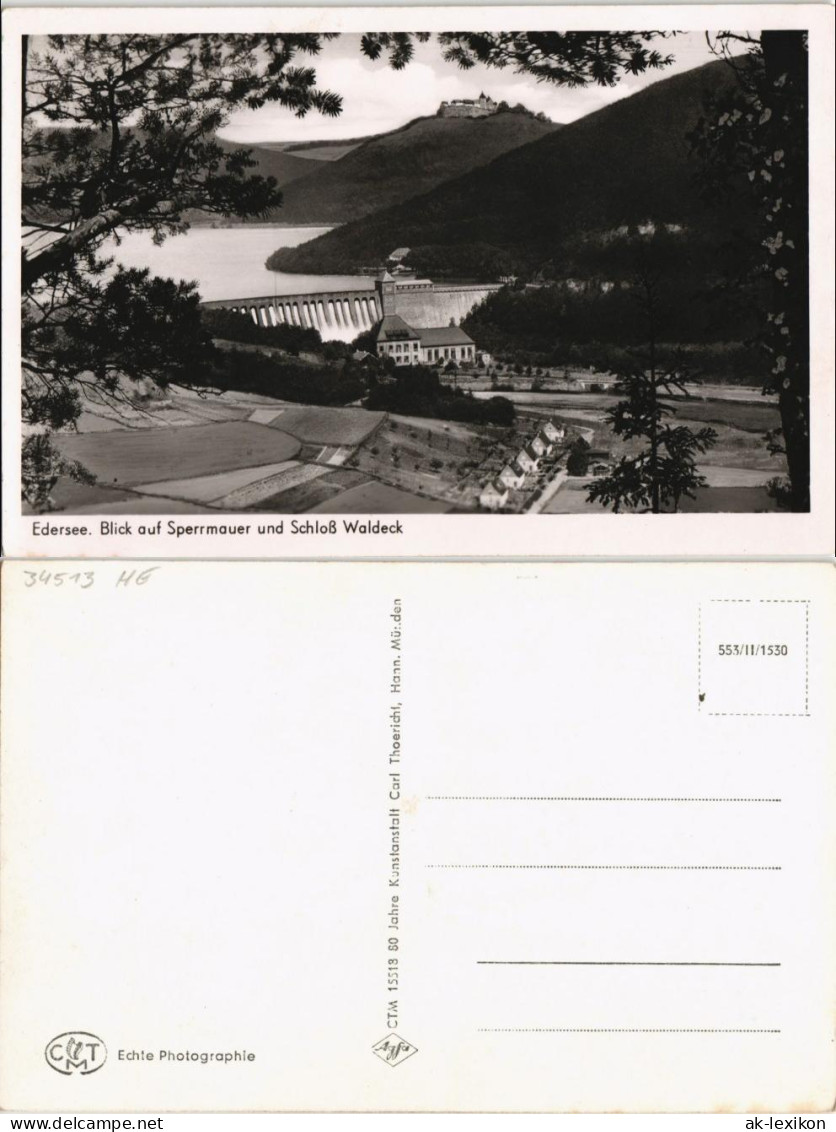 Waldeck (am Edersee) Blick Auf Die Staumauer - Schloss Waldeck 1961 - Waldeck