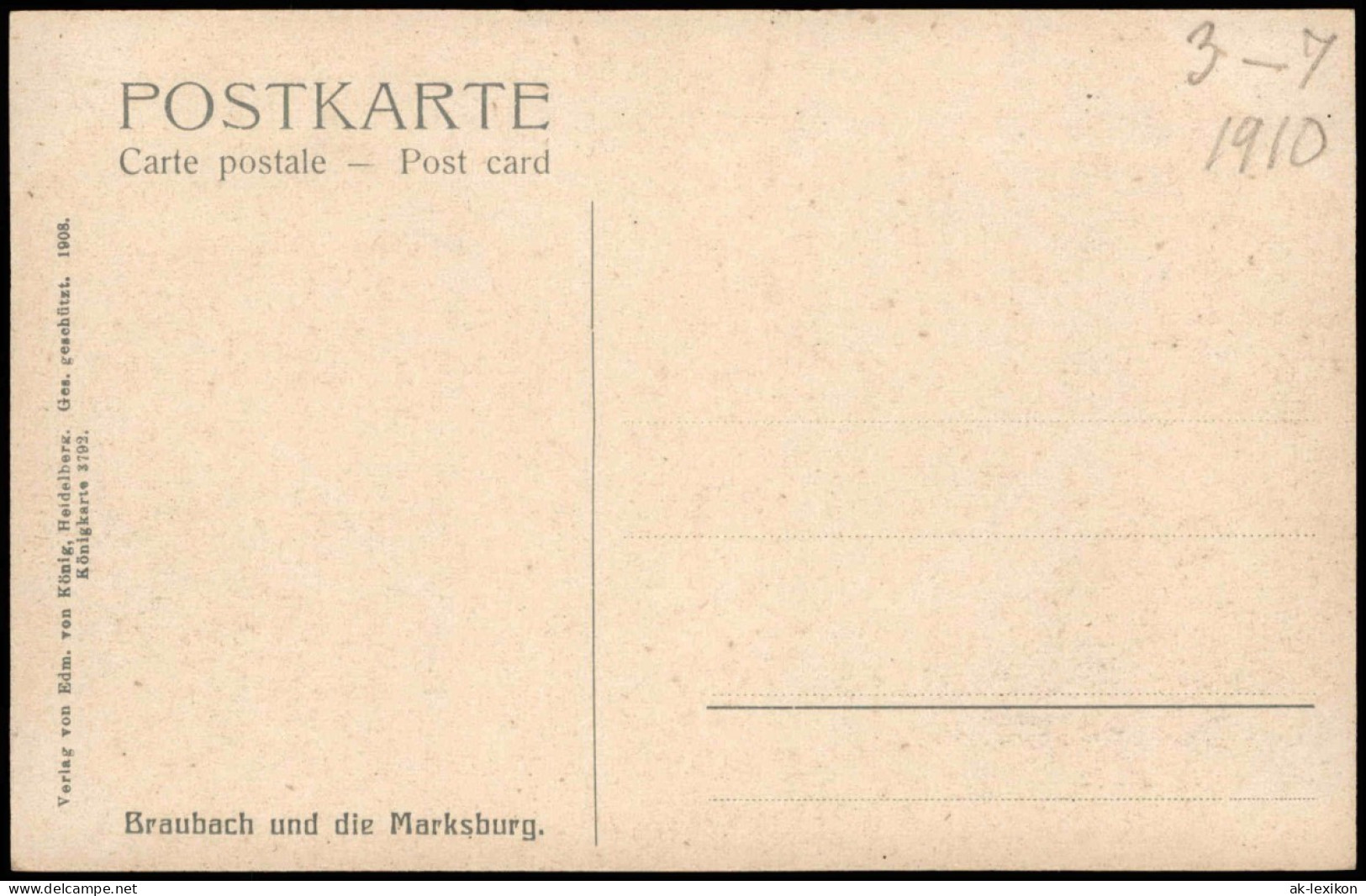 Ansichtskarte Braubach Rhein Partie Und Die Marksburg 1908 - Braubach