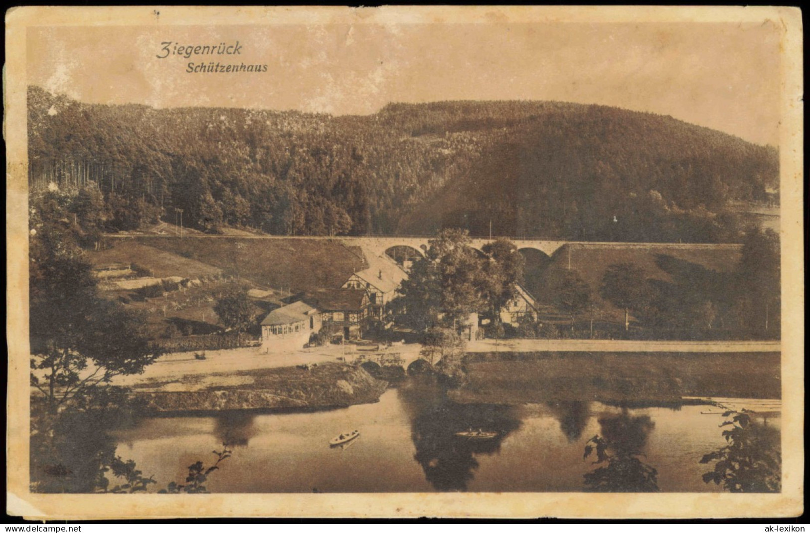 Ansichtskarte Ziegenrück/Saale Panorama-Ansicht Blick Zum Schützenhaus 1918 - Ziegenrück