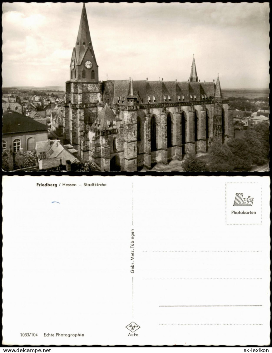 Ansichtskarte Friedberg (Hessen) Stadtkirche Und Orts-Panorama 1960 - Friedberg