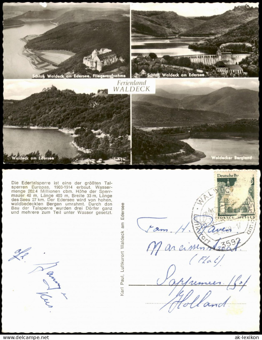 Waldeck (am Edersee) Mehrbildkarte Mit 4 Orts-/Umland-Ansichten 1969 - Waldeck
