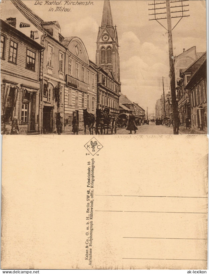 Postcard Mitau Jelgava Елгава Katholische Kirchstraße 1918 - Latvia