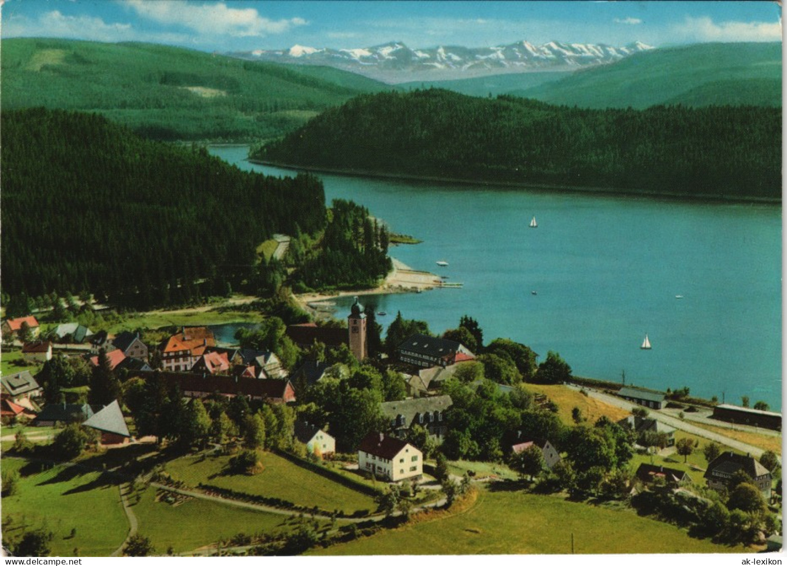 Ansichtskarte Schluchsee Luftbild Gesamtansicht Vom Flugzeug Aus 1968 - Schluchsee