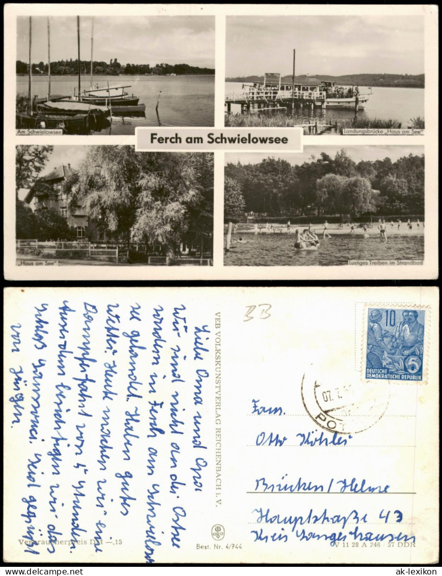 Ansichtskarte Ferch-Schwielowsee DDR Mehrbild-AK Mit Umland-Ansichten 1957 - Ferch