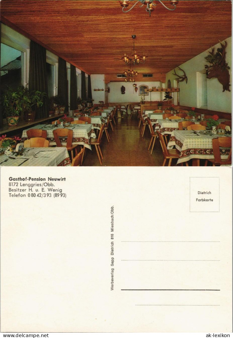 Ansichtskarte Lenggries Gasthof-Pension Neuwirt, Gastraum 1978 - Lenggries