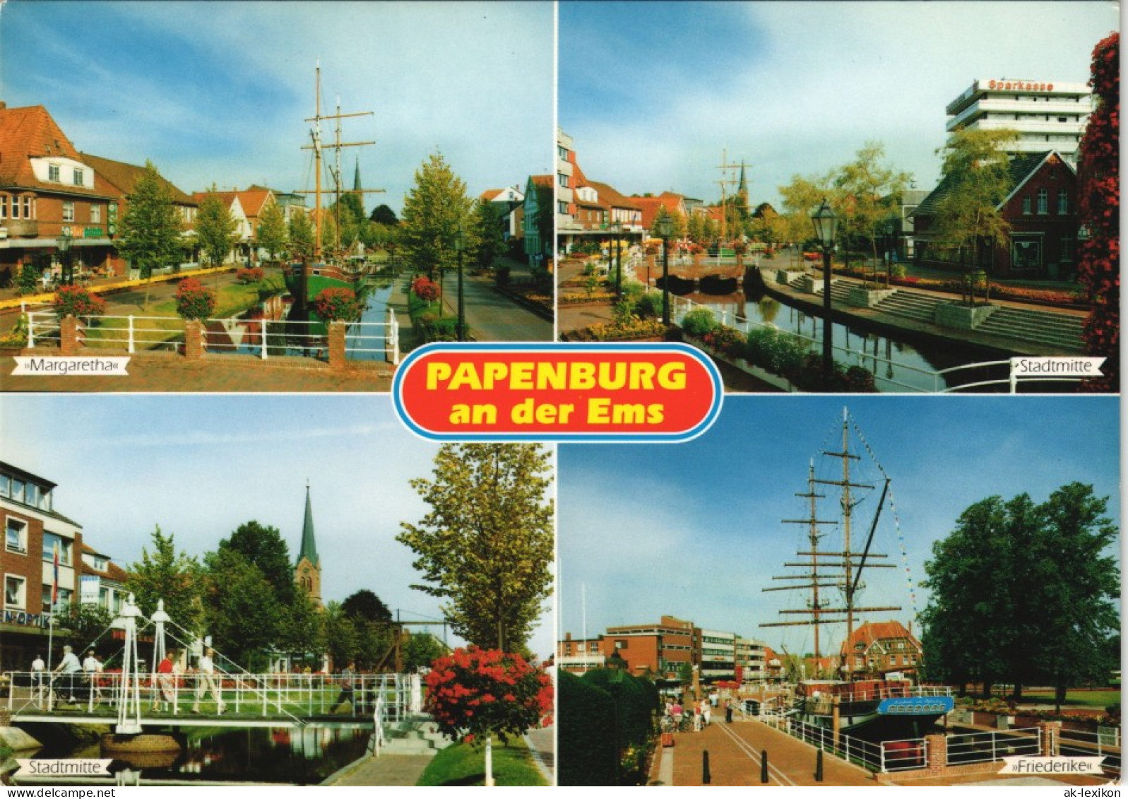 Papenburg (Ems) Mehrbildkarte Mit Stadtmitte Und Ortsansichten 1990 - Papenburg