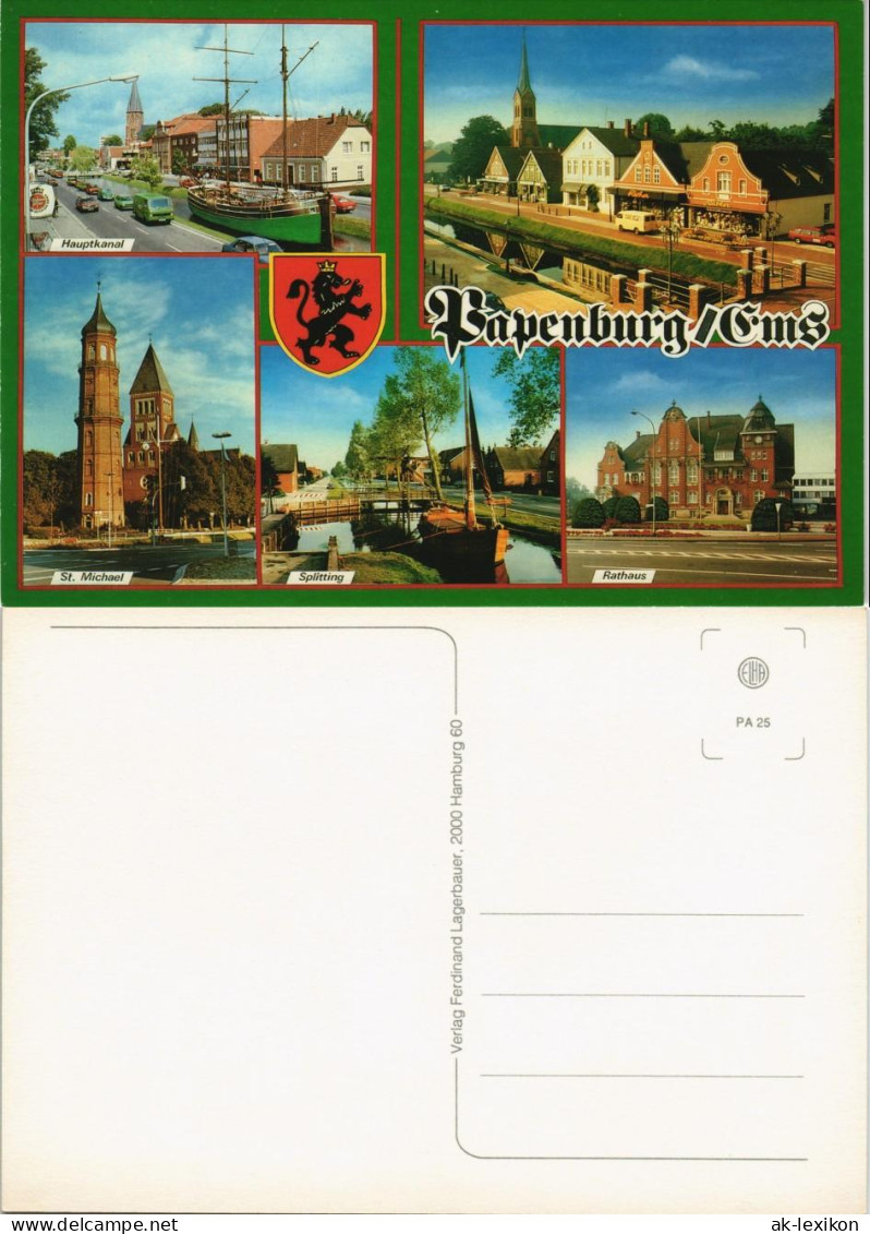 Papenburg (Ems) Mehrbild-AK Mit Hauptkanal, Rathaus, St. Michael Uvm. 1980 - Papenburg