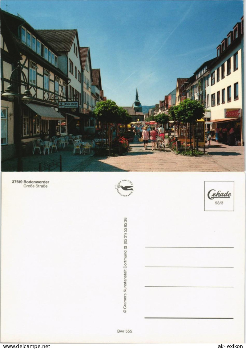 Ansichtskarte Bodenwerder Große Straße Café Und Geschäfte 1993 - Bodenwerder