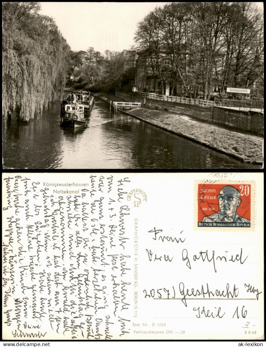 Königs Wusterhausen Umland-Ansicht Am Nottekanal Notte-Kanal 1962 - Königs-Wusterhausen