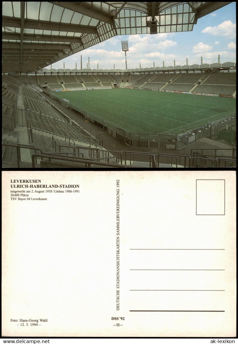 Ansichtskarte Leverkusen ULRICH-HABERLAND-STADION Fussball Stadion 1992 - Leverkusen