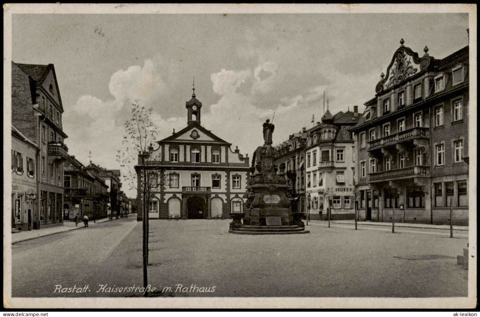 Ansichtskarte Rastatt Kaiserstraße Mit Rathaus 1940 - Rastatt